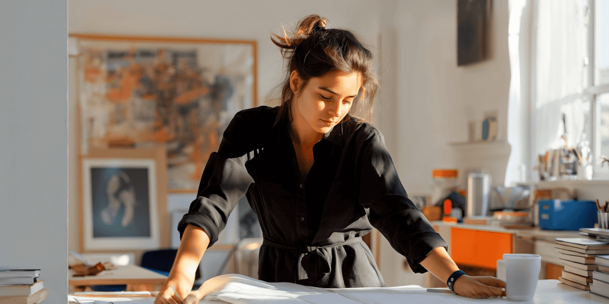 Concentrated Young Woman Working