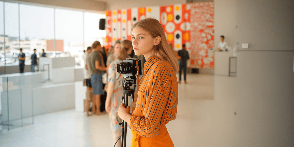 Creative Photographer in Colorful Setting