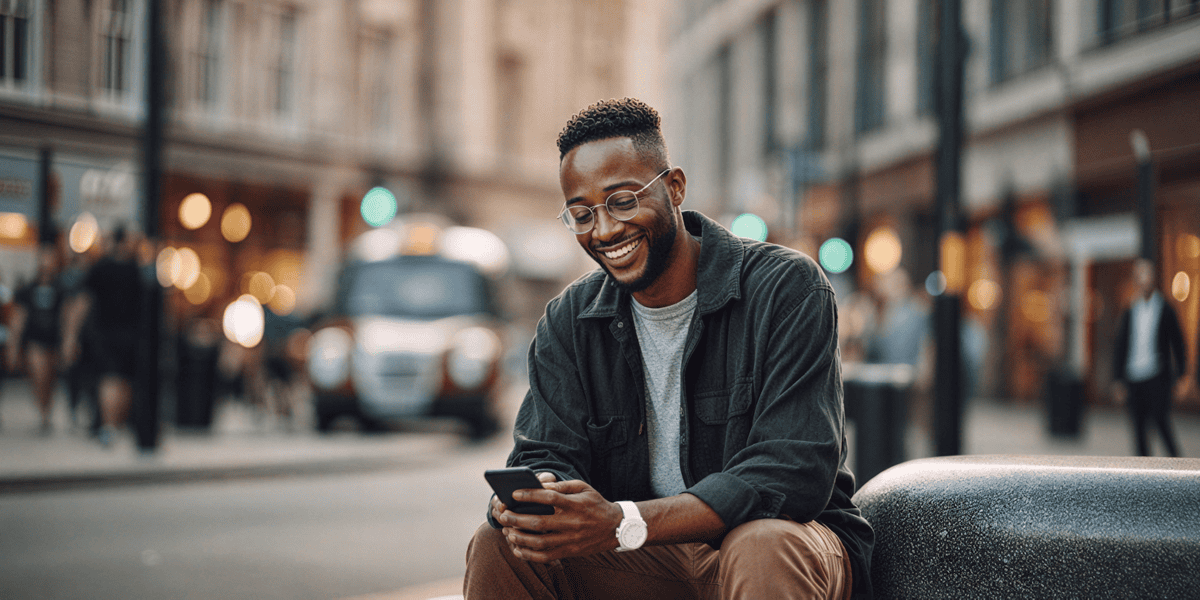 Man Using Smartphone