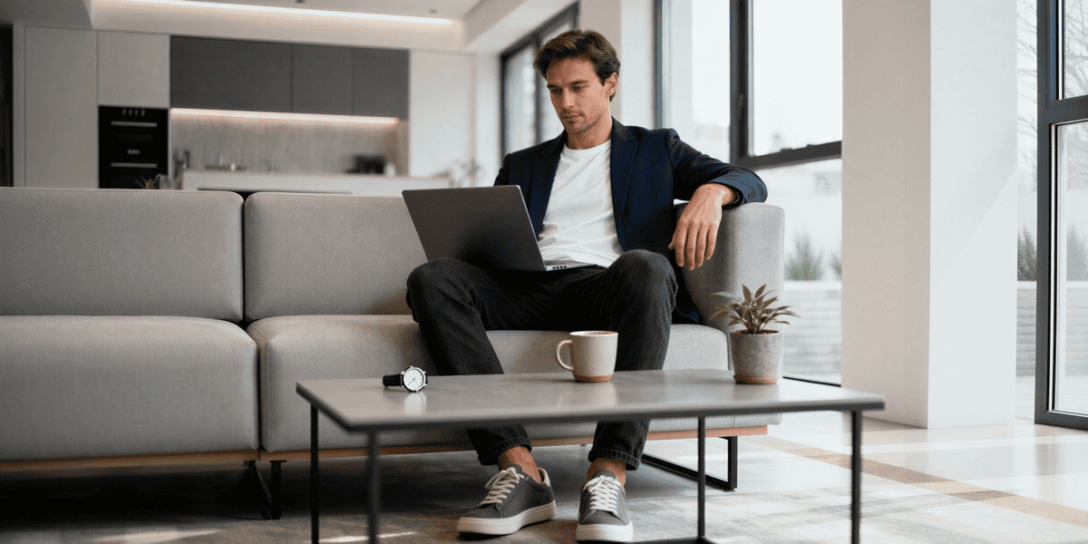 Man Working on Laptop