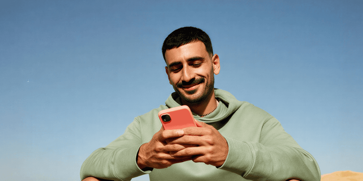 Man with Smartphone Outdoors