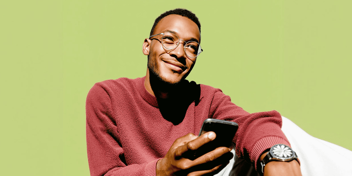 Smiling Man with Phone