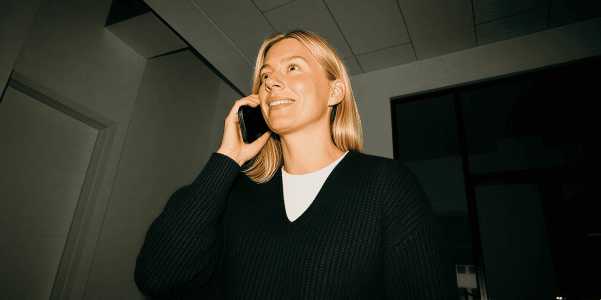 Woman on Phone Indoors