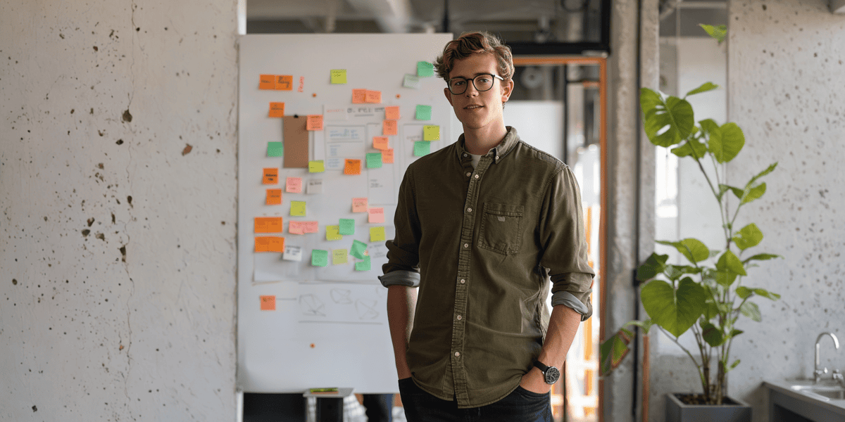 Young Man in Creative Workspace